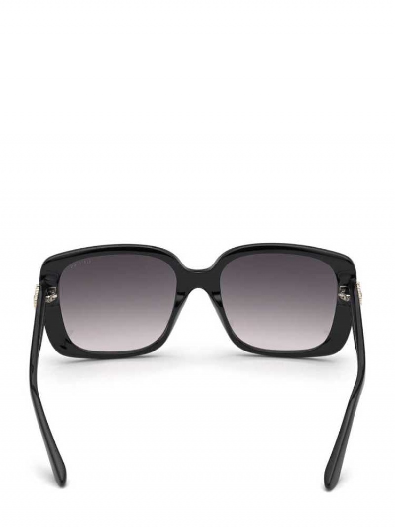 Women's Guess Nelly Oversized Square Sunglasses Silver | 0637-UBHPW