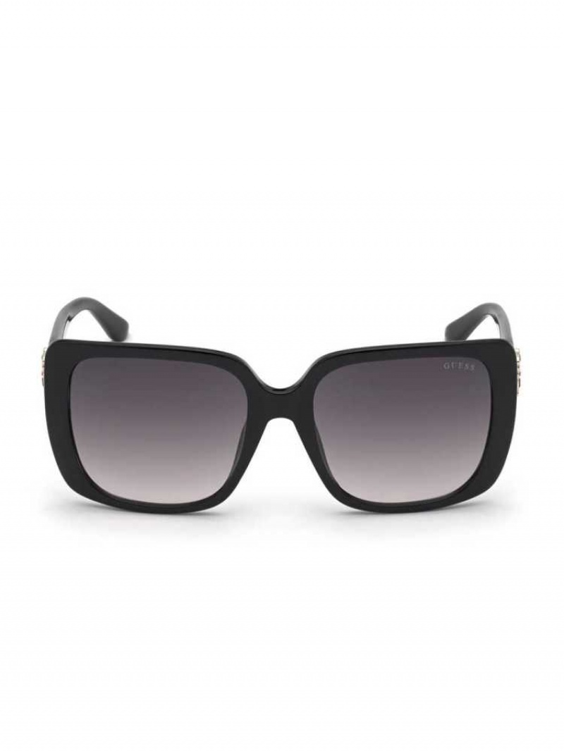 Women\'s Guess Nelly Oversized Square Sunglasses Silver | 0637-UBHPW