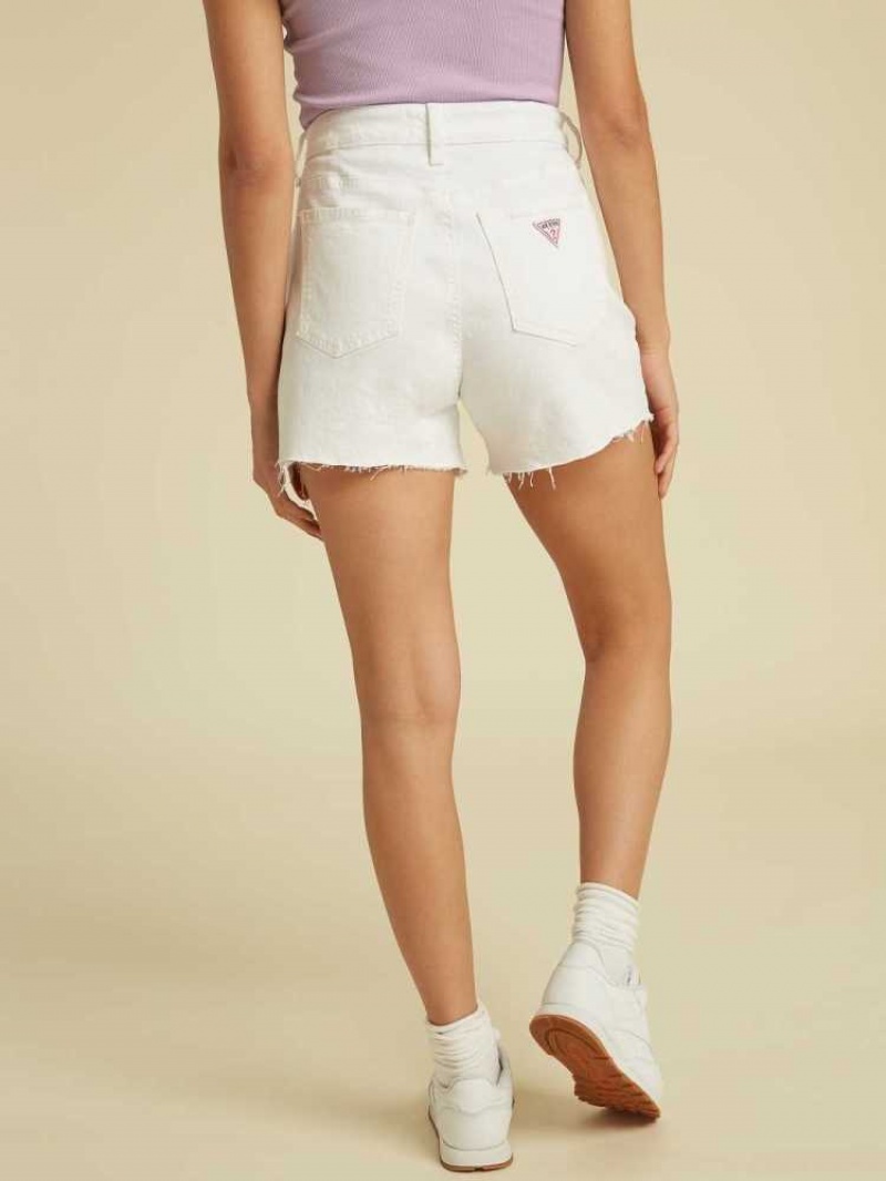 Women's Guess Originals Kit Denim Shorts White Wash | 0987-VNETA
