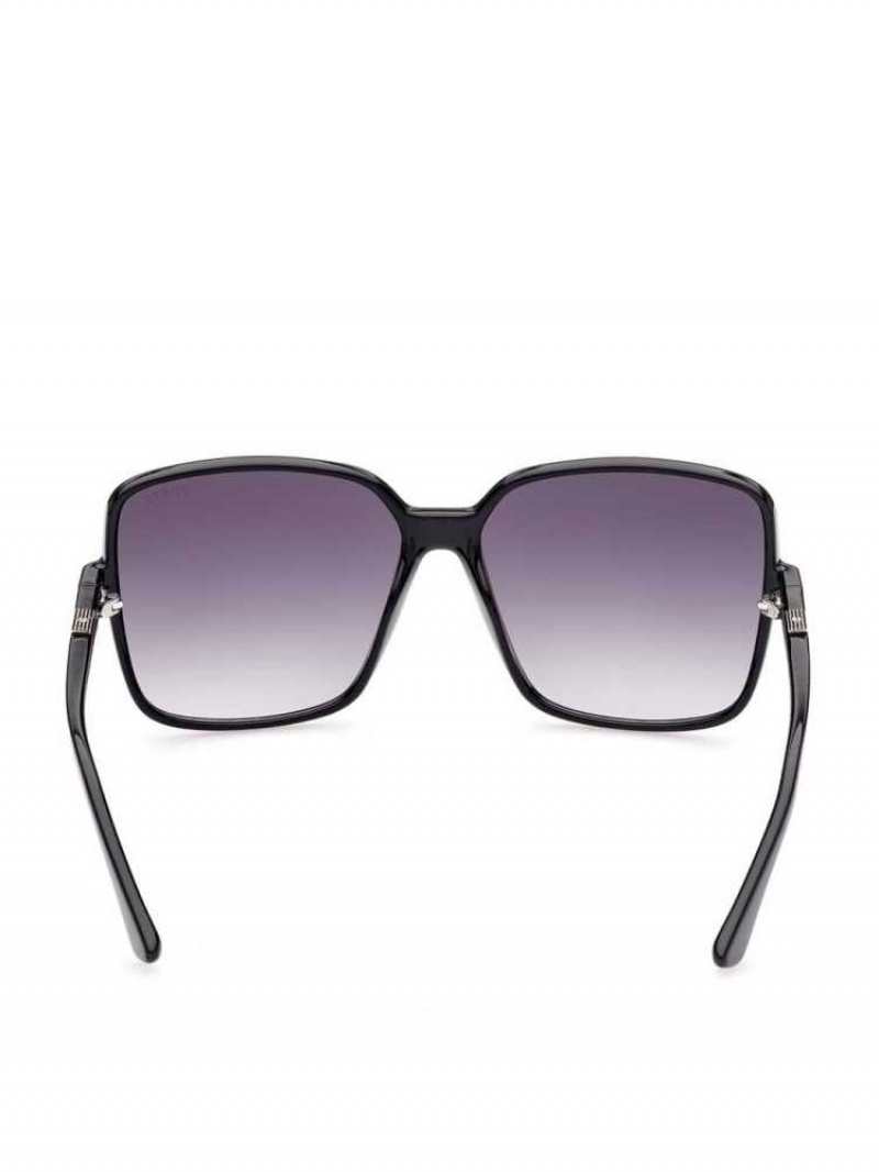 Women's Guess Oversized Square Logo Sunglasses Silver | 8492-TPRDN