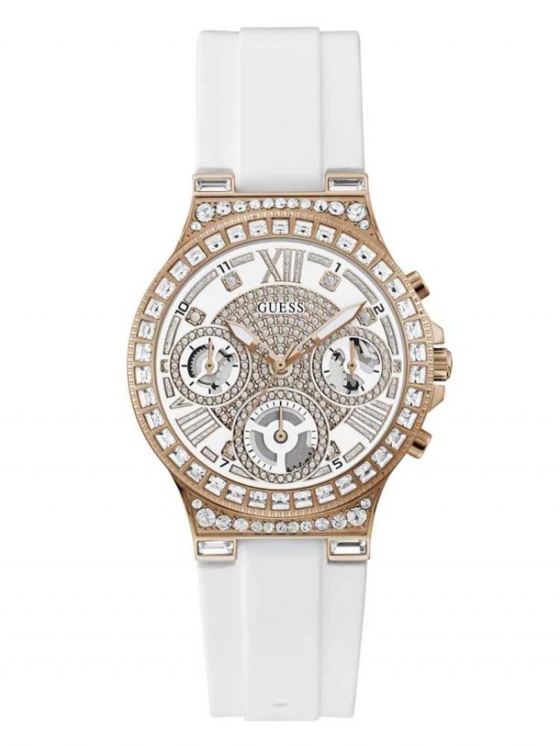 Women\'s Guess Rose Gold-Tone Rhinestone Multifunction Watches Multicolor | 2890-COBTZ